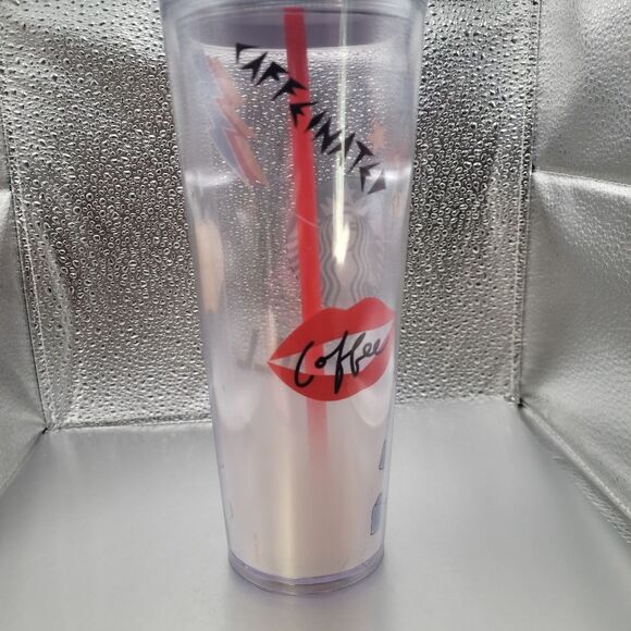 NWT! Starbucks Summer Graffiti Back To School Retro Clear Cold Cup 24oz Tumbler - Picture 4 of 5